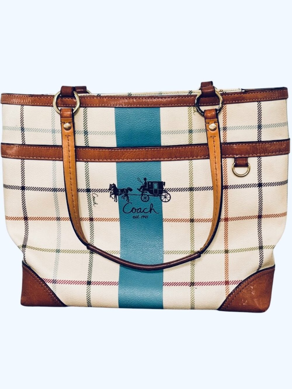COACH Tote Heritage Tattersal Plaid Y2K
